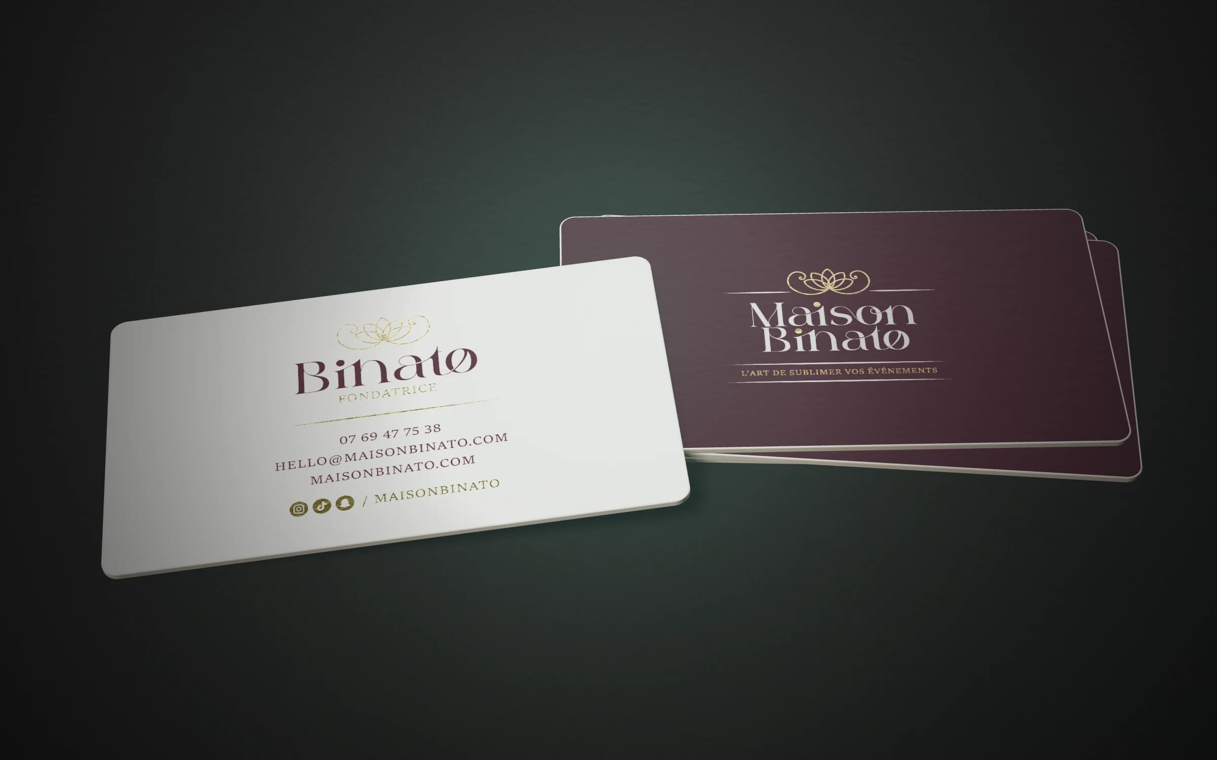 Carte de visite Maison Binato, recto et verso