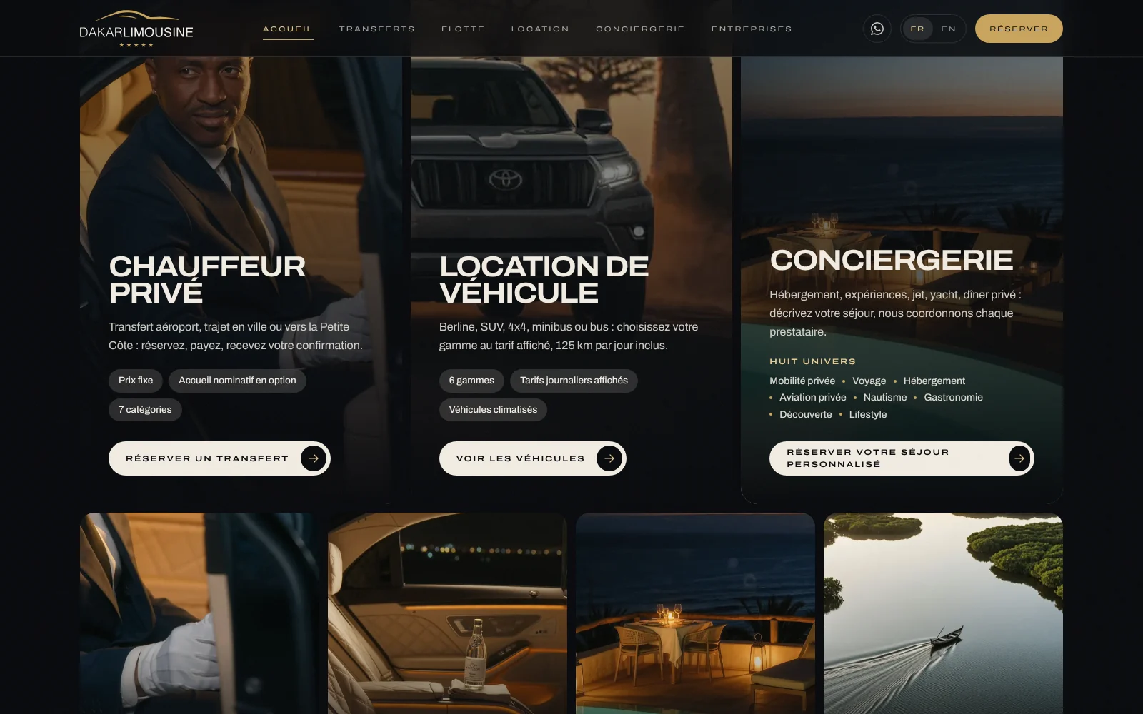 Accueil : chauffeur privé, location de véhicule, conciergerie